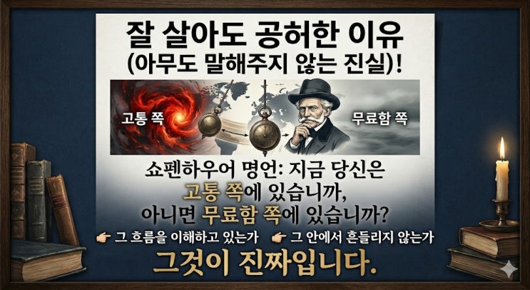  잘 살아도 공허한 이유 (아무도 말해주지 않는 진실) ! 쇼펜하우어 명언 (명언 6탄)