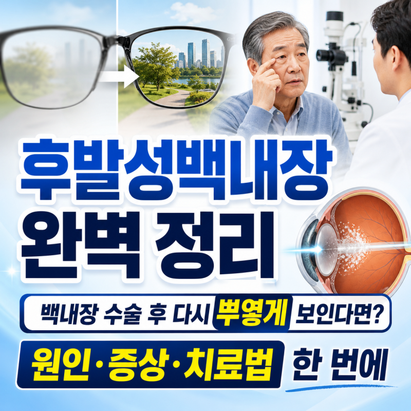 후발성백내장 완벽 정리｜백내장 수술 후 다시 뿌옇게 보인다면? 원인·증상·치료법 한 번에