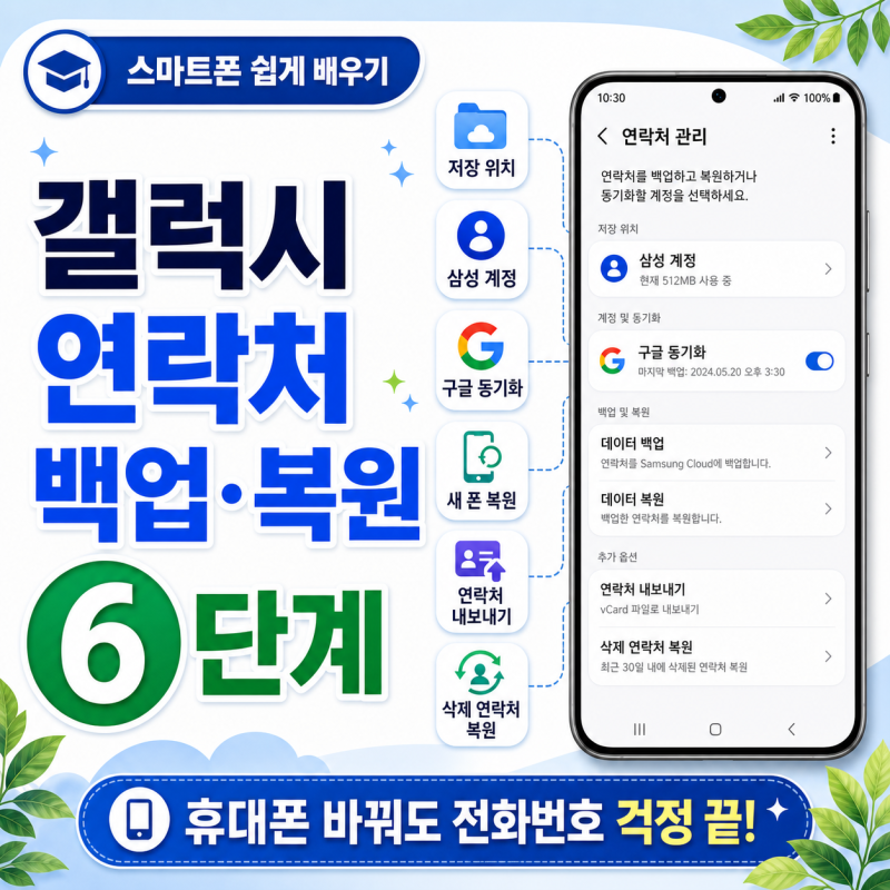 갤럭시 연락처 백업·복원 방법, 새 폰 바꾸기 전 꼭 확인하세요! - 부산스마트폰교육