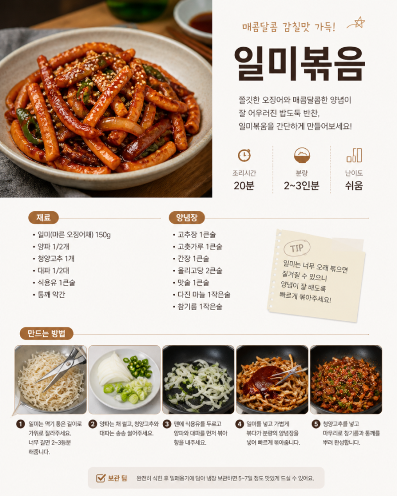 일미볶음 레시피, 실패 없이 만드는 매콤달콤 밥도둑 반찬