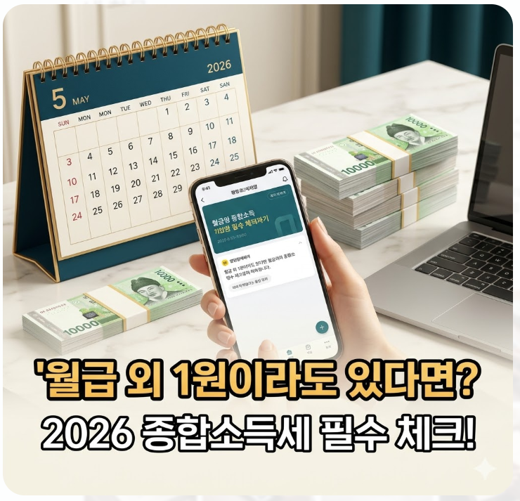  2026년 종합소득세 신고, 직장인 부업 소득 신고 기준