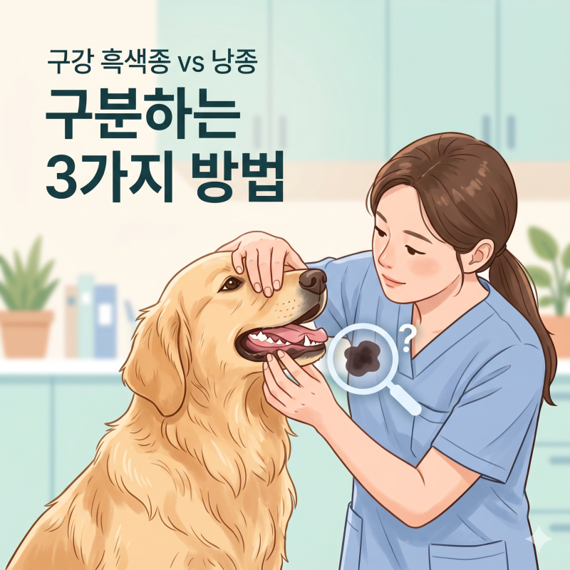 강아지 입안 검은 혹, 악성 흑색종과 낭종 확실히 구분하는 3가지 방법