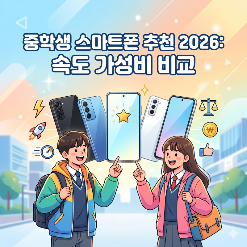 중학생 스마트폰 추천 2026: 속도 가성비 비교