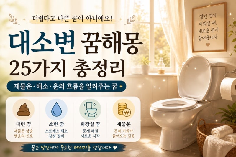대소변 꿈해몽 25가지 (재물·해소·운 상승 총정리)