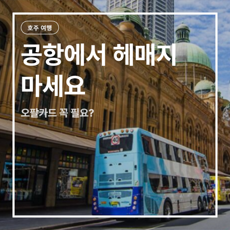 시드니 교통카드 총정리 오팔카드vs 카드결제 공항에서 시내 가는 법