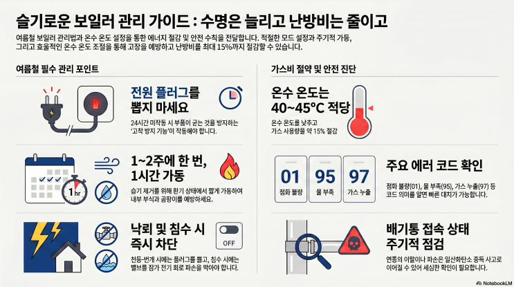  김해 진영·창원 보일러 여름철 관리법｜20년 전문가가 알려주는 고장 안 나는 방법