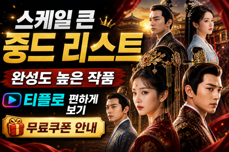  스케일 큰 중드 리스트｜완성도 높은 작품 + 티플로 편하게 보기 + 무료쿠폰 안내