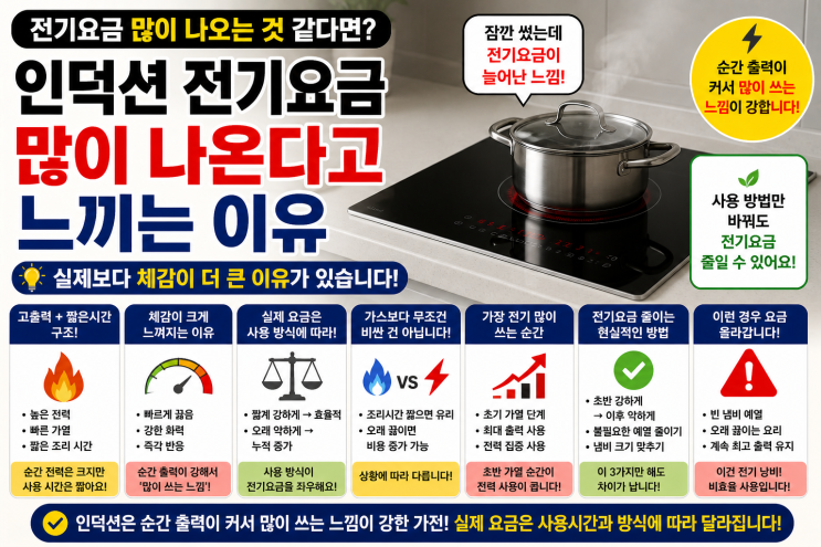  인덕션 전기요금 많이 나온다고 느끼는 이유, 실제보다 체감이 더 큰 이유