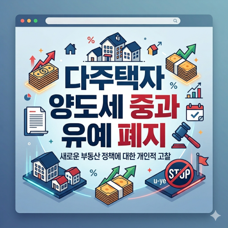 [카리스의 부동산 생각] 다주택자 양도세 중과 유예 종료... 시간이 없다....