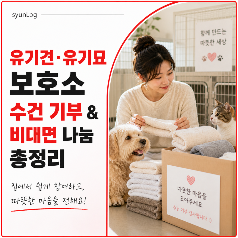 유기견유기묘 보호소 수건 기부 및 비대면 나눔 총정리
