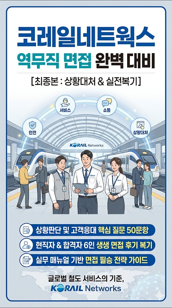  코레일네트웍스 역무직 면접후기 6명 총정리｜실제 기출 질문답변 Q&A 50선