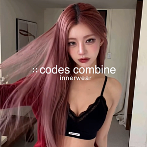 코데즈컴바인 이너웨어  블랙페더 레이스 브라렛 햄팬티 세트