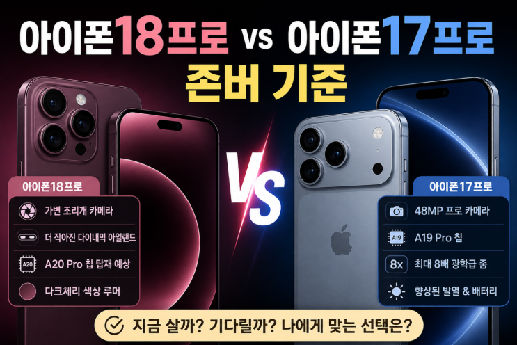  아이폰18프로 vs 아이폰17프로, 존버 기준