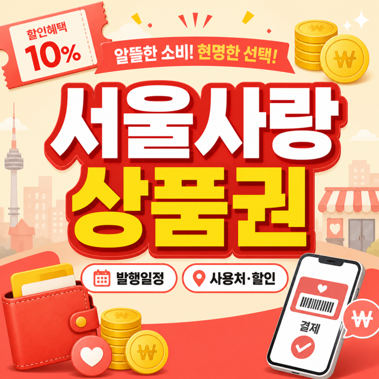  서울사랑상품권 발행일정 사용처 할인 + 페이백 구매방법