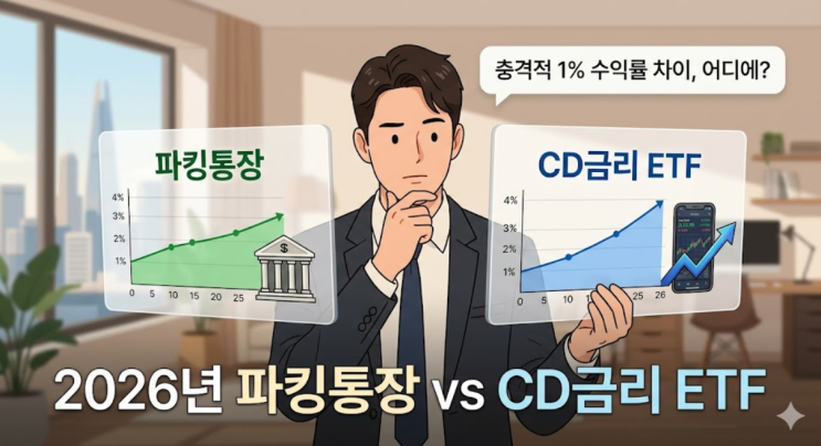  2026년 파킹통장, CD금리 ETF에 "수익률 1%" 지는 충격적 이유가?