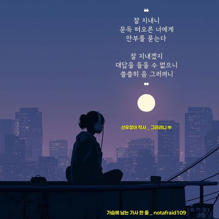 좋은 노래 가사 | 그러려니 _ 선우정아 작사, 노래