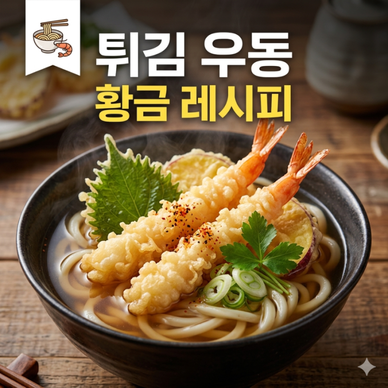 국물 맛이 끝내주는 튀김우동 만들기, 맛있는 황금 비율 육수 집밥 레시피