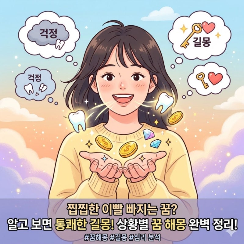 이빨 빠지는 꿈 부위별 완벽 해몽: 앞니 어금니 썩은 이빨의 의미!