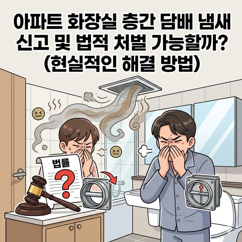 아파트 화장실 층간 담배 냄새 신고 및 법적 처벌 가능할까? (현실적인 해결 방법)