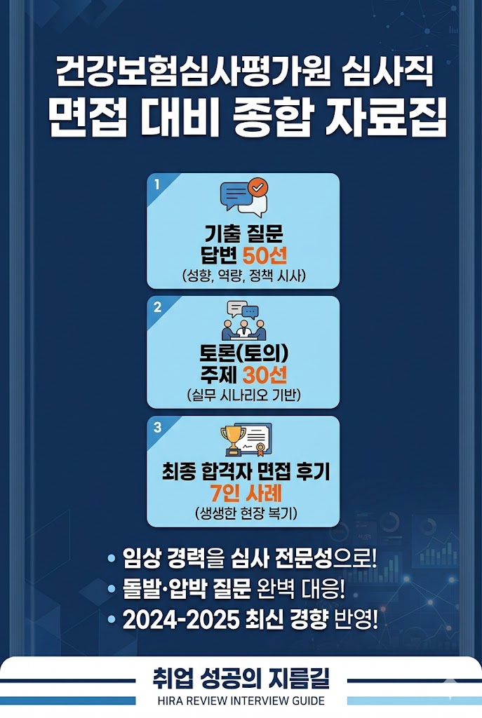  심평원 심사직 면접후기, 건강보험심사평가원 실제 기출 질문은 이렇게 나옵니다.