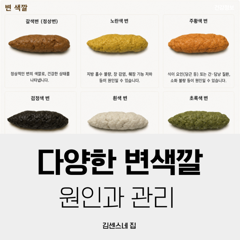 변색깔 성인 초록색변(녹색변) 흰색변 회색변 검정색변(흑변) 원인