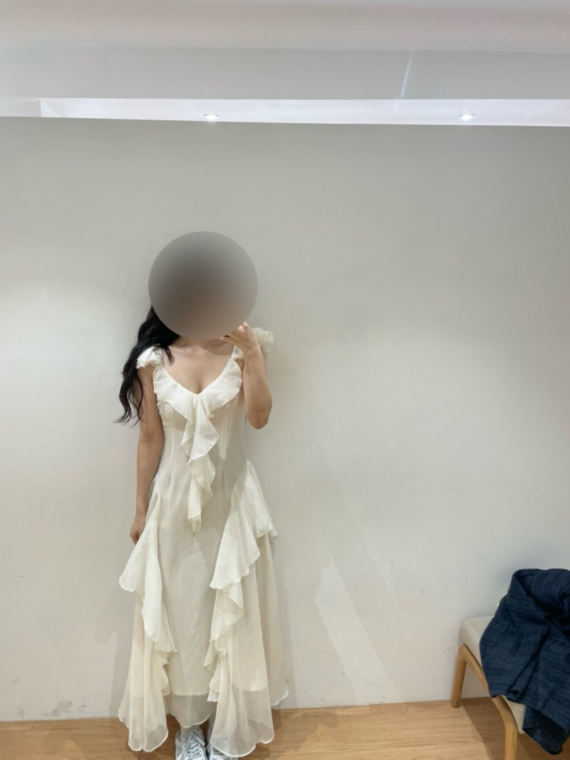 신스덴 오프라인 매장 피팅ㅣ로맨티크 페어리러플 롱원피스 후기