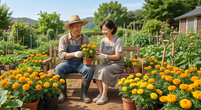  마리골드 키우기,순지르기,가지치기,물주기