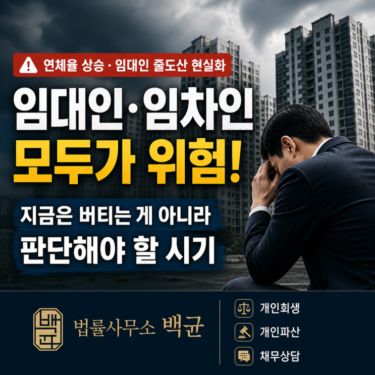 [개인회생] <b>은행 연체율 상승</b>, 임대인 줄도산 현실화… 지금은... 