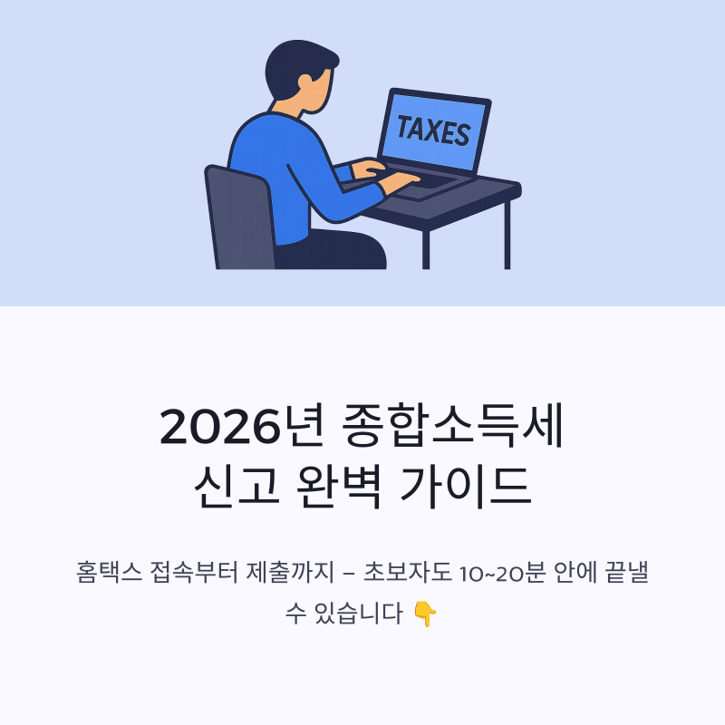 국세청 홈택스 홈페이지 바로가기 (2026 최신)｜종합소득세 신고방법 초보자 완벽 가이드