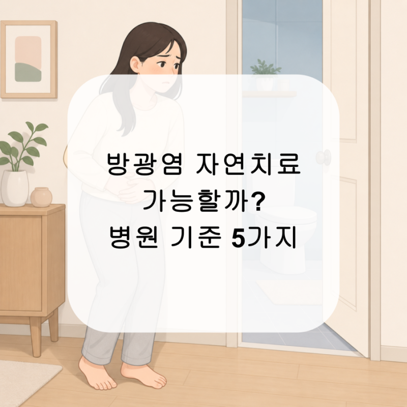 방광염 자연치료 가능할까? 병원 기준 5가지