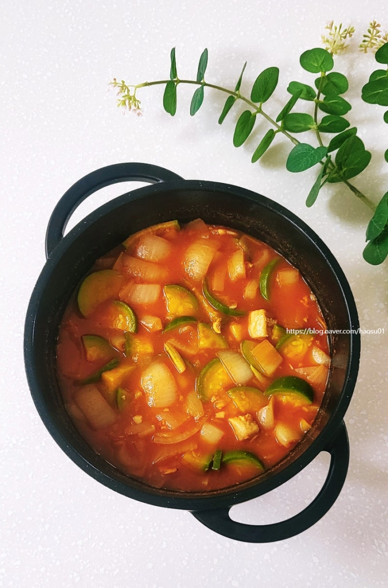 애호박 고추장찌개 레시피 전라도 광주 돼지고기 애호박찌개 만들기