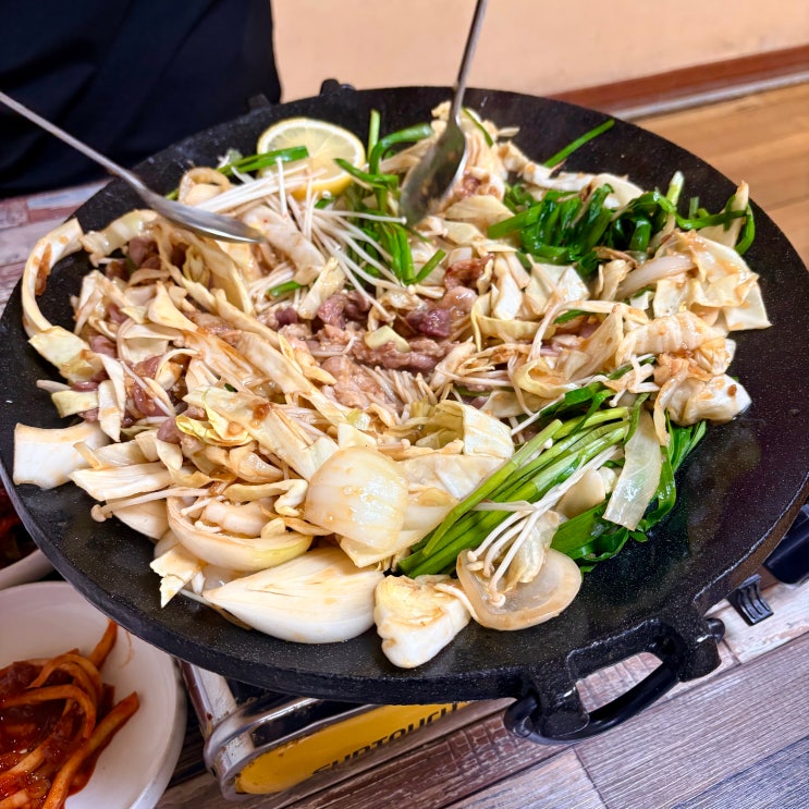  진주 오리불고기 맛집 광제산 근처 대화식당 청국장 비주얼의 구수한 찌개까지 완벽