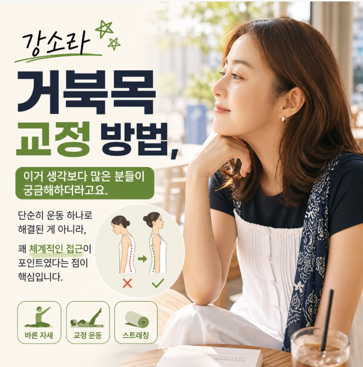 거북목 교정 성공 사례, 강소라가 선택한 핵심 방법
