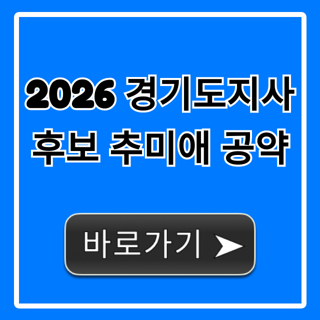 2026 경기도지사 후보 추미애 공약 핵심 총정리