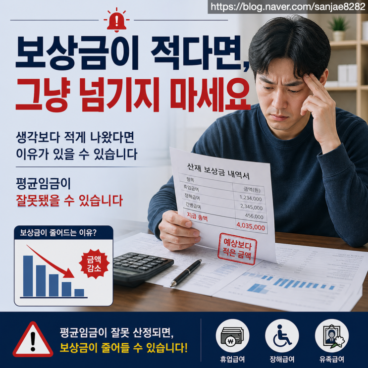  평균임금이 틀리면 보상도 틀립니다 (정정 방법 정리)