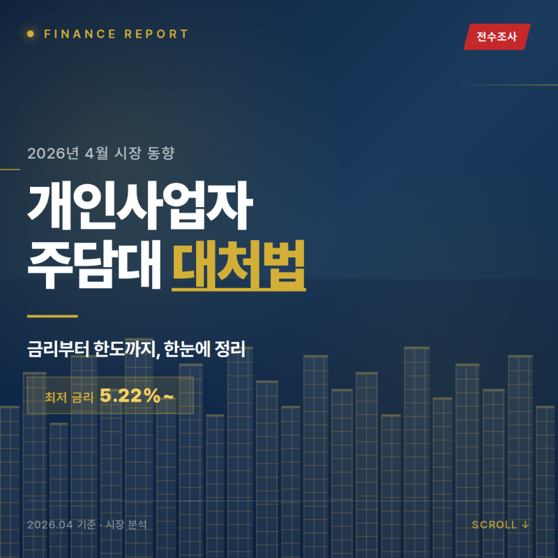개인사업자주택담보대출 금리·한도 총정리 (전수조사 진행 중, 지금 꼭 확인하세요)