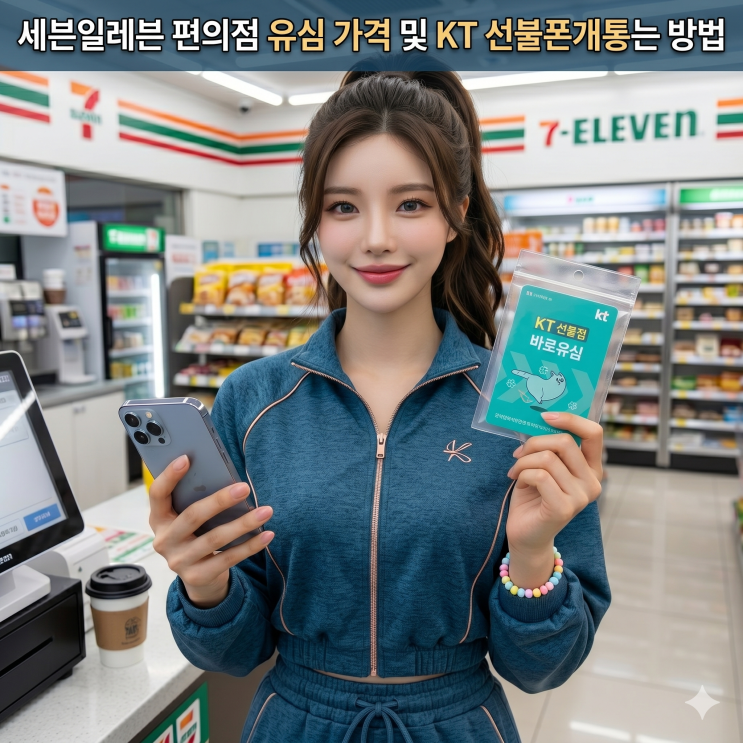  세븐일레븐 유심 가격 및 KT 선불폰개통는 방법