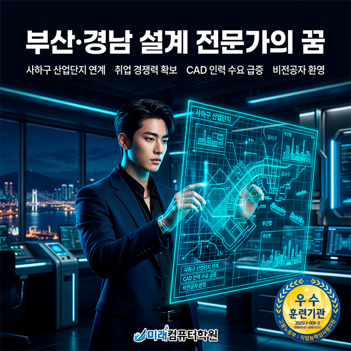  [부산/사하구] 캐드학원 국비지원 혜택으로 AutoCAD 실무 자격증 한 달 완성하기