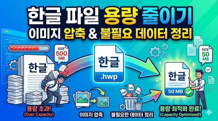  한글 파일 용량 줄이기: 이미지 압축과 불필요한 데이터 정리