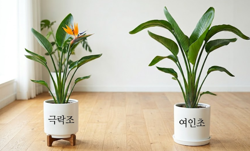 극락조 vs 여인초, 아직도 헷갈리세요? | 완벽 구분법 + 각각 키우는 법 총정리