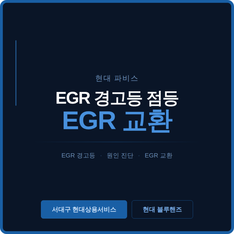 현대 파비스 EGR 경고등 점등- EGR 교환