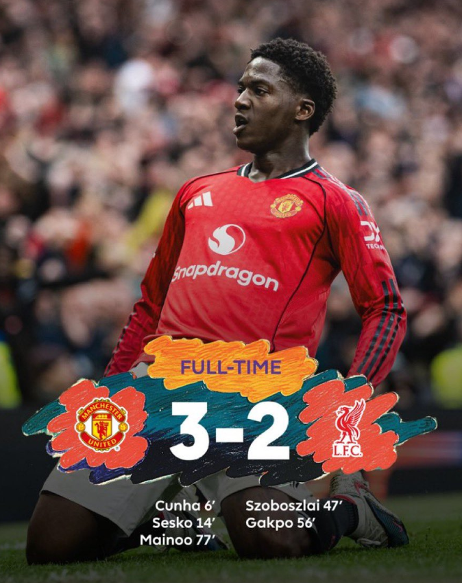  맨유한테 리버풀이 탈탈 털린 이유가 있었다, 3-2 마이누 결승골 UCL 확정