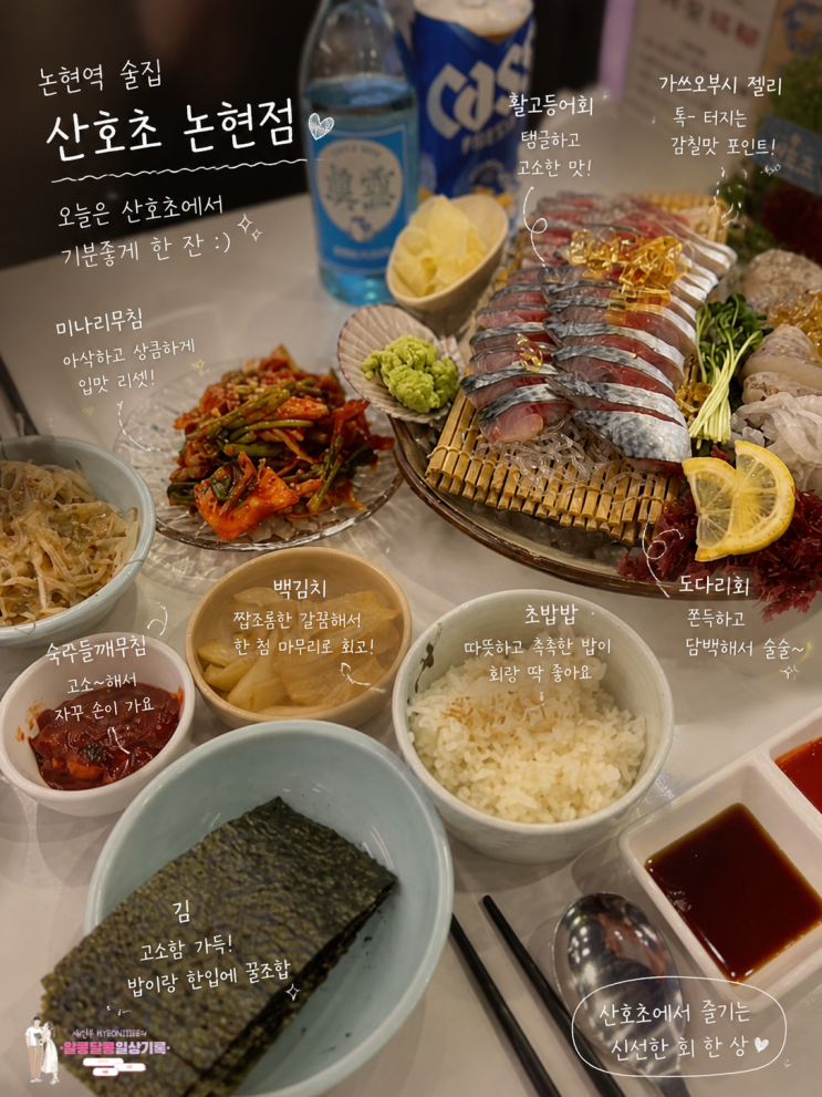  논현역 술집 '산호초 논현점' 활고등어회 & 봄도다리회 솔직 후기