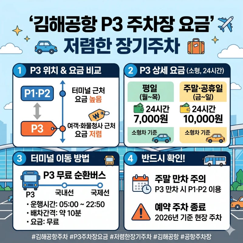 김해공항 주차장 할인 방법｜경차·다자녀·저공해차 감면 총정리