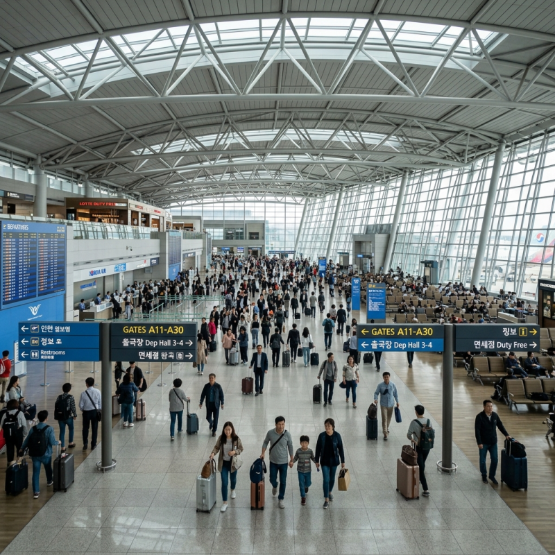 인천공항 혼잡도 실시간 확인 1터미널 2터미널