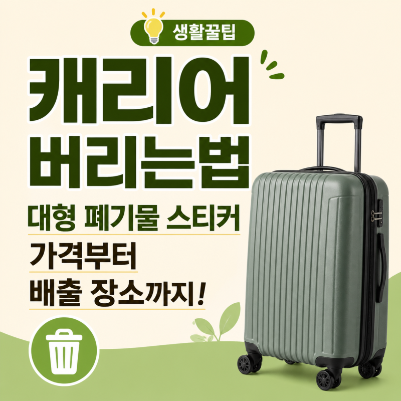 캐리어 버리는법, 대형 폐기물 스티커 가격부터 배출 장소까지 총정리!