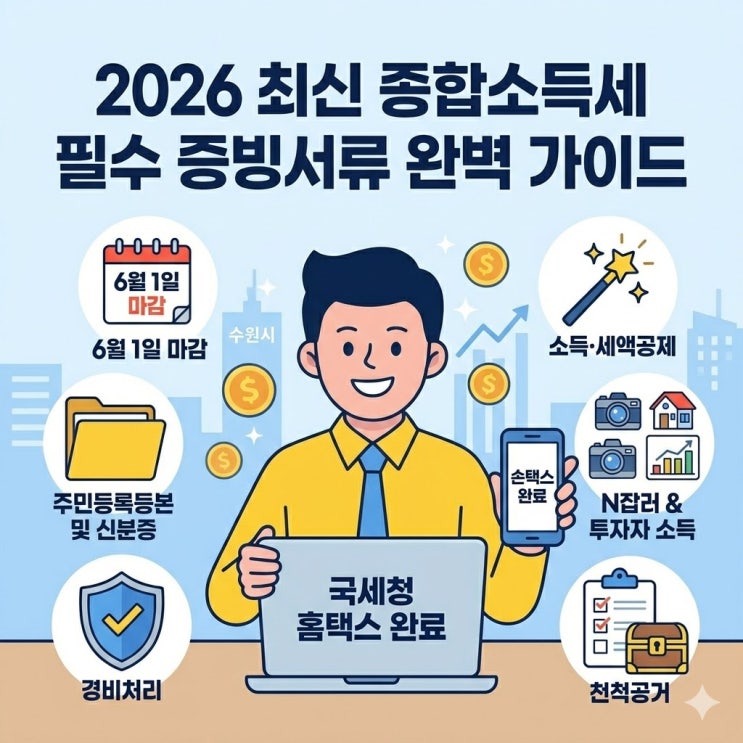  [2026년] 5월 종합소득세 신고 필수 증빙서류 완벽 정리 (개인사업자/프리랜서 환급 꿀팁)