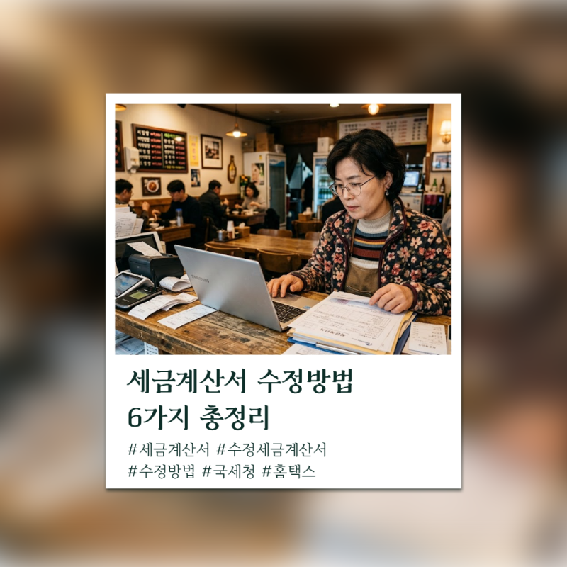 전자세금계산서 수정 방법 6가지 완벽 정리