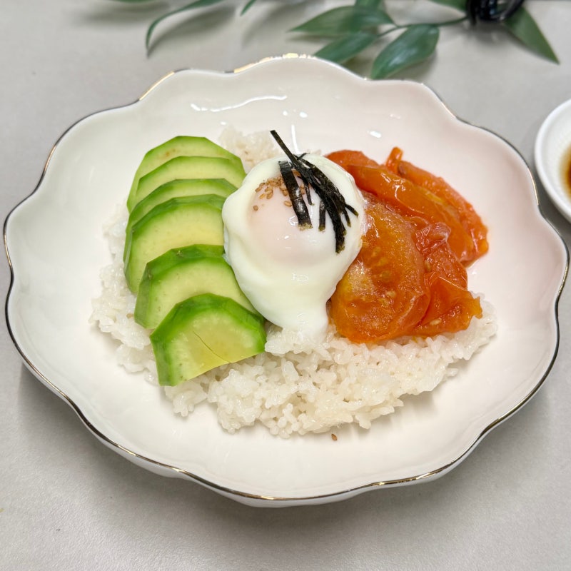 "1분 30초" 전자레인지 수란 만드는법, 토마토 아보카도 덮밥 레시피