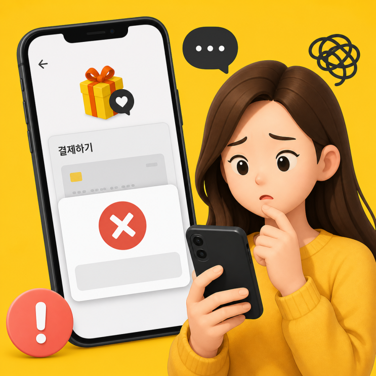   카카오톡 선물하기 결제 안될 때 해결 방법 (막힐 때 바로 확인)